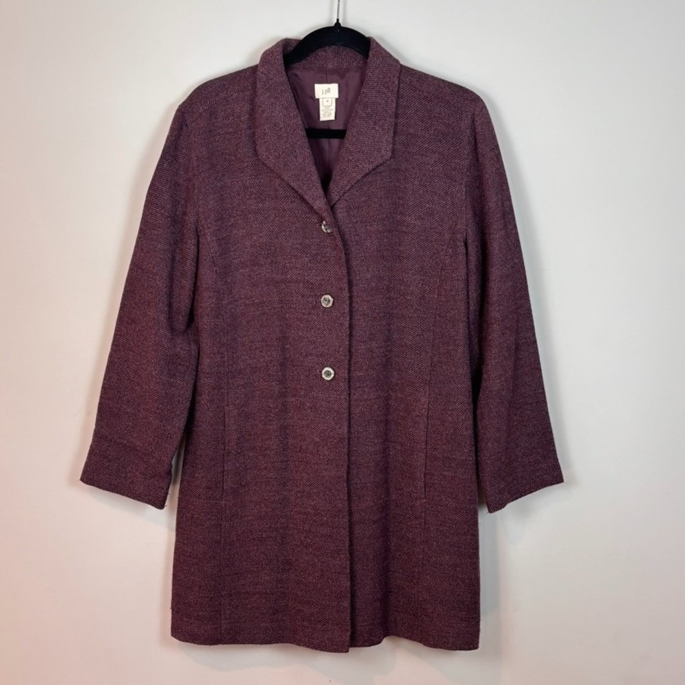 J.Jill‎ Womens purple heathered wool blend blazer Jacket Size 8 Retro Classic